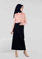 Tesettür giyim LACİVERT FERMUAR DETAYLI ETEK 6934