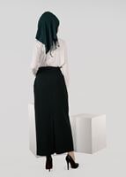 Tesettür giyim SİYAH KEMER DETAYLI ETEK  6942