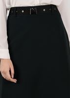 Tesettür giyim SİYAH KEMER DETAYLI ETEK  6942