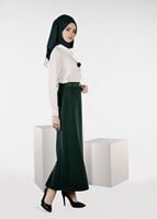 Tesettür giyim YEŞİL KEMER DETAYLI ETEK  6942