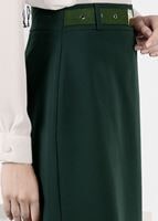 Tesettür giyim YEŞİL KEMER DETAYLI ETEK  6942