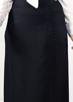 Hijab clothing NAVY BLUE BUTTONED SKIRT WITH HIDDEN SLITS  6946 