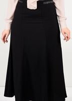 Hijab clothing BLACK EYELET DETAILED HIGH-WAIST SKIRT  6949 