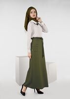 Tesettür giyim YEŞİL CEP DETAYLI ETEK 6951 