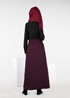 Tesettür giyim BORDO CEP DETAYLI ETEK 6951 