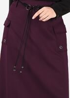 Tesettür giyim BORDO CEP DETAYLI ETEK 6951 