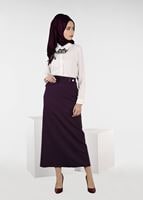 Tesettür giyim MÜRDÜM FERMUARLI ETEK 6953 
