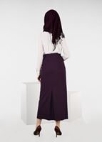 Tesettür giyim MÜRDÜM FERMUARLI ETEK 6953 