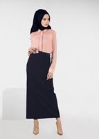 Tesettür giyim LACİVERT KLASİK KESİM ETEK 6955 