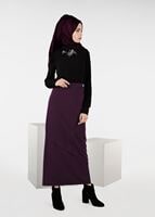 Tesettür giyim MÜRDÜM KLASİK KESİM ETEK 6955 