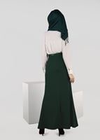 Tesettür giyim YEŞİL KEMERLİ ETEK 6960 