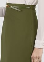 Tesettür giyim YEŞİL KEMERLİ ETEK 6960 