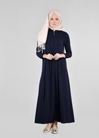 Tesettür giyim LACİVERT FERMUARLI FERACE 26106 