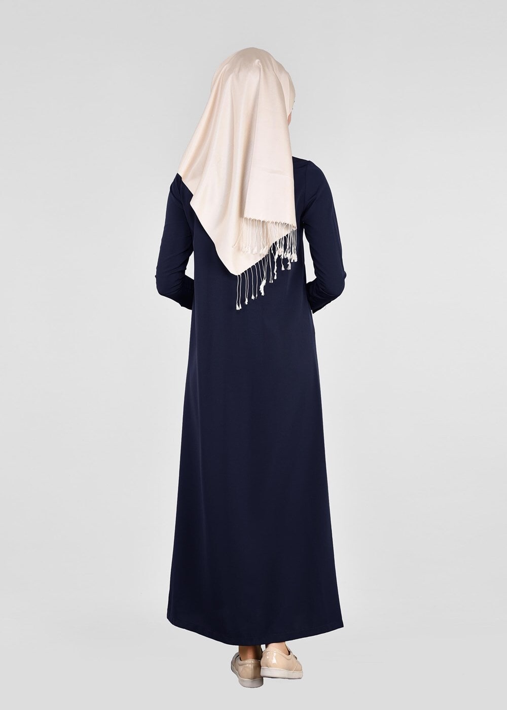 Tesettür giyim LACİVERT FERMUARLI FERACE 26106 