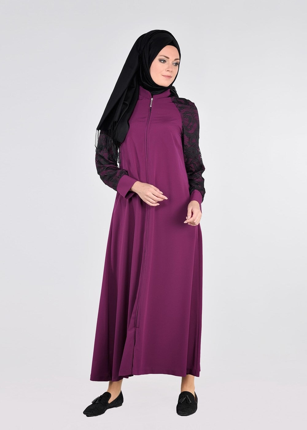 Tesettür giyim MÜRDÜM KOLLARI GÜPÜRLÜ  FERACE 86106 