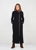 Tesettür giyim SİYAH FERMUAR DETAYLI FERACE 95106