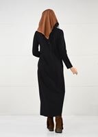 Tesettür giyim SİYAH FERMUAR DETAYLI FERACE 95106