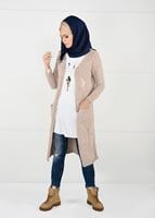 Hijab clothing CREAM VELVET CARDIGAN 0203 