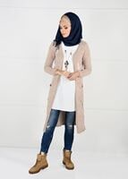 Hijab clothing CREAM VELVET CARDIGAN 0203 