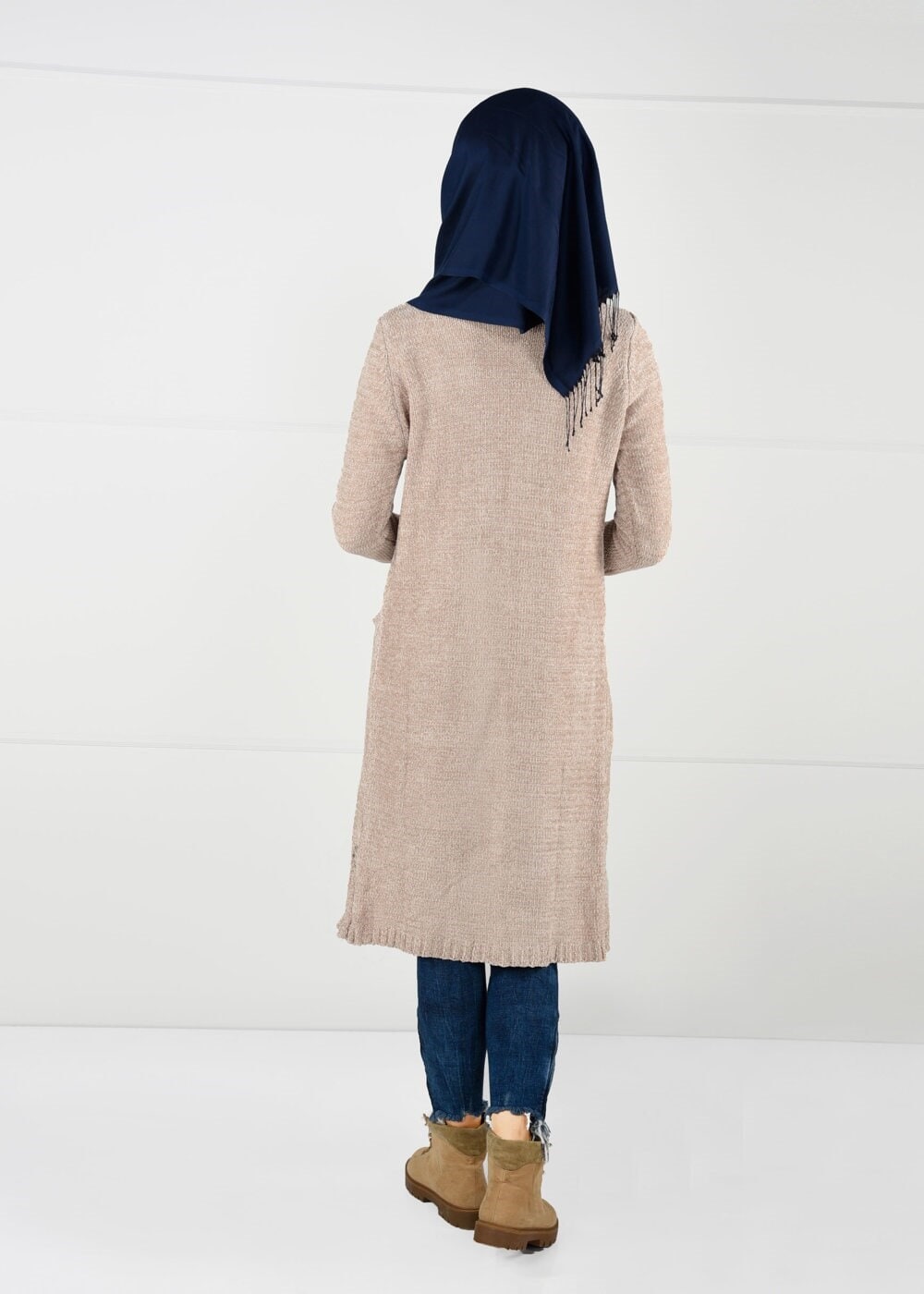 Hijab clothing CREAM VELVET CARDIGAN 0203 