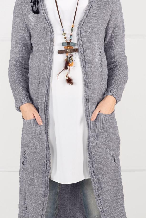 Tesettür giyim  ŞÖNİL KADİFE HIRKA 0203  - TRENDTESETTÜR