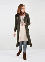 Vêtements hijab KAKI GILET MAILLE EN VELOURS 0203 