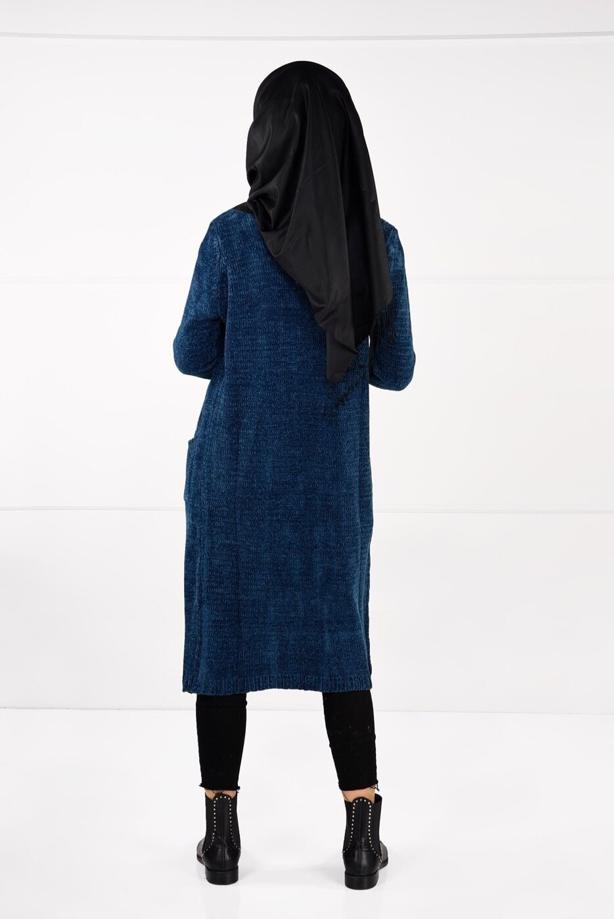 Tesettür giyim  ŞÖNİL KADİFE HIRKA 0203  - TRENDTESETTÜR