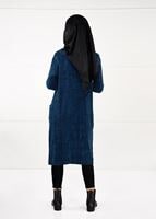Hijab clothing NAVY BLUE VELVET CARDIGAN 0203 