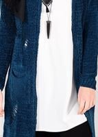 Hijab clothing NAVY BLUE VELVET CARDIGAN 0203 