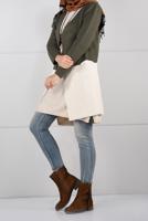 Vêtements hijab KAKI GILET MAILLE À FLUIDE 4107  