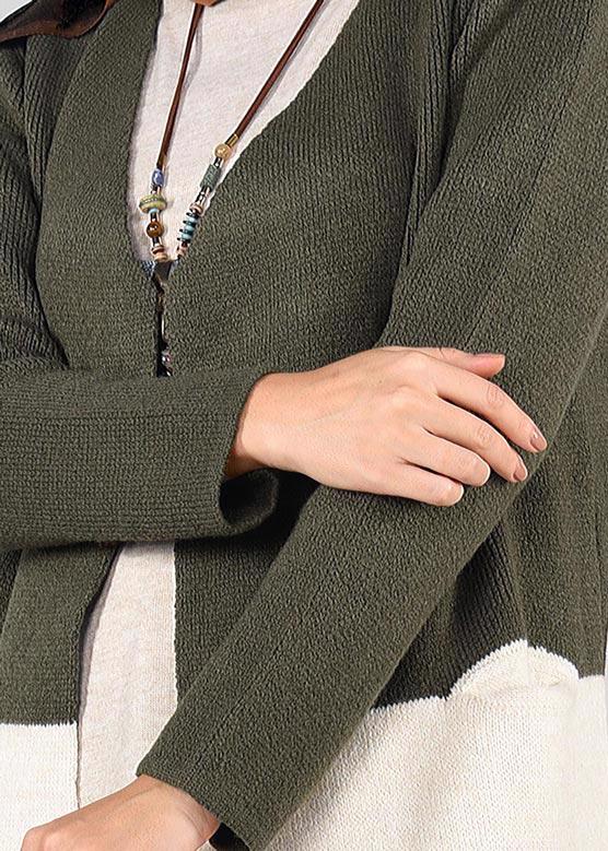 Vêtements hijab KAKI GILET MAILLE À FLUIDE 4107  