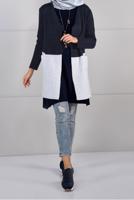 Hijab clothing NAVY BLUE FLOWING CARDIGAN 4107 