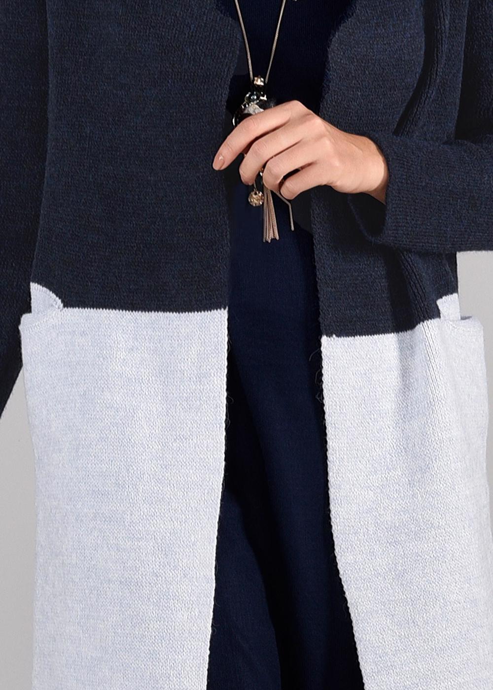 Hijab clothing NAVY BLUE FLOWING CARDIGAN 4107 