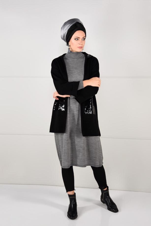 Vêtements hijab  SEQUINNED CARDIGAN 6137   - TRENDTESETTÜR