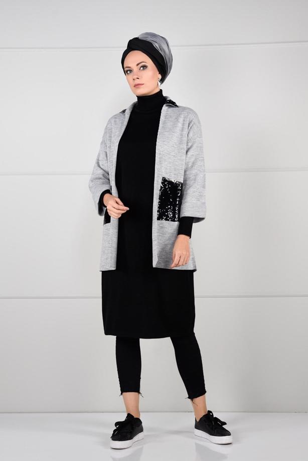 Vêtements hijab  SEQUINNED CARDIGAN 6137   - TRENDTESETTÜR