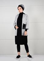 Vêtements hijab GRIS GILET MAILLE À PAILLETTE 6137  