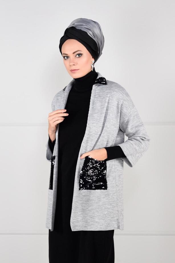 Vêtements hijab  SEQUINNED CARDIGAN 6137   - TRENDTESETTÜR