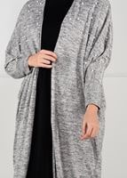 Tesettür giyim GRİ İNCİ DETAYLI YARASA KOL HIRKA 6845