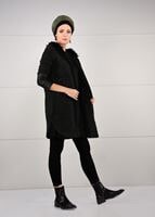 Tesettür giyim HAKİ SUNİ DERİ DETAYLI KABAN 31241