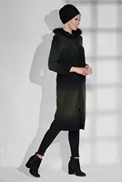 Tesettür giyim HAKİ KAPÜŞONU KÜRKLÜ FERMUARLI KABAN 32241