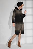 Tesettür giyim TABA KAPÜŞONU KÜRKLÜ FERMUARLI KABAN 32241