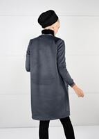 Tesettür giyim GRİ ÇITÇITLI SÜET KABAN 67941 