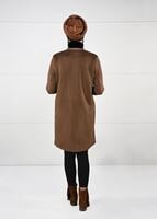 Tesettür giyim KAHVE ÇITÇITLI SÜET KABAN 67941 