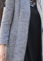 Tesettür giyim GRİ FERMUARLI HAKİM YAKA KABAN 4625 