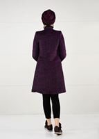 Tesettür giyim MOR FERMUARLI HAKİM YAKA KABAN 4625 