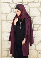 Tesettür giyim BORDO KUŞAKLI SÜET KABAN 5617 