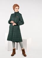 Tesettür giyim HAKİ ARMALI ŞİŞME KABAN 9308 