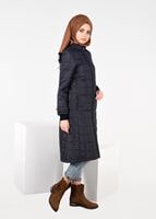 Tesettür giyim LACİVERT ARMALI ŞİŞME KABAN 9308 