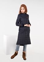 Tesettür giyim LACİVERT ARMALI ŞİŞME KABAN 9308 