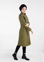 Tesettür giyim TURUNCU HAKİM YAKA KEÇE KABAN 9454